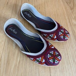 Fuchsia artisan ballet flats- new